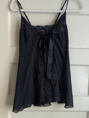 Y2K Victoria's Secret Black Lace Satin Camisole